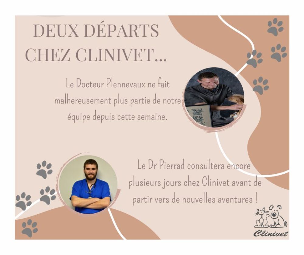 Deux départs chez Clinivet !